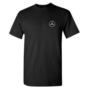 Men’s Mercedes-Benz Car Logo Embroidered Cotton T-Shirt - Black
